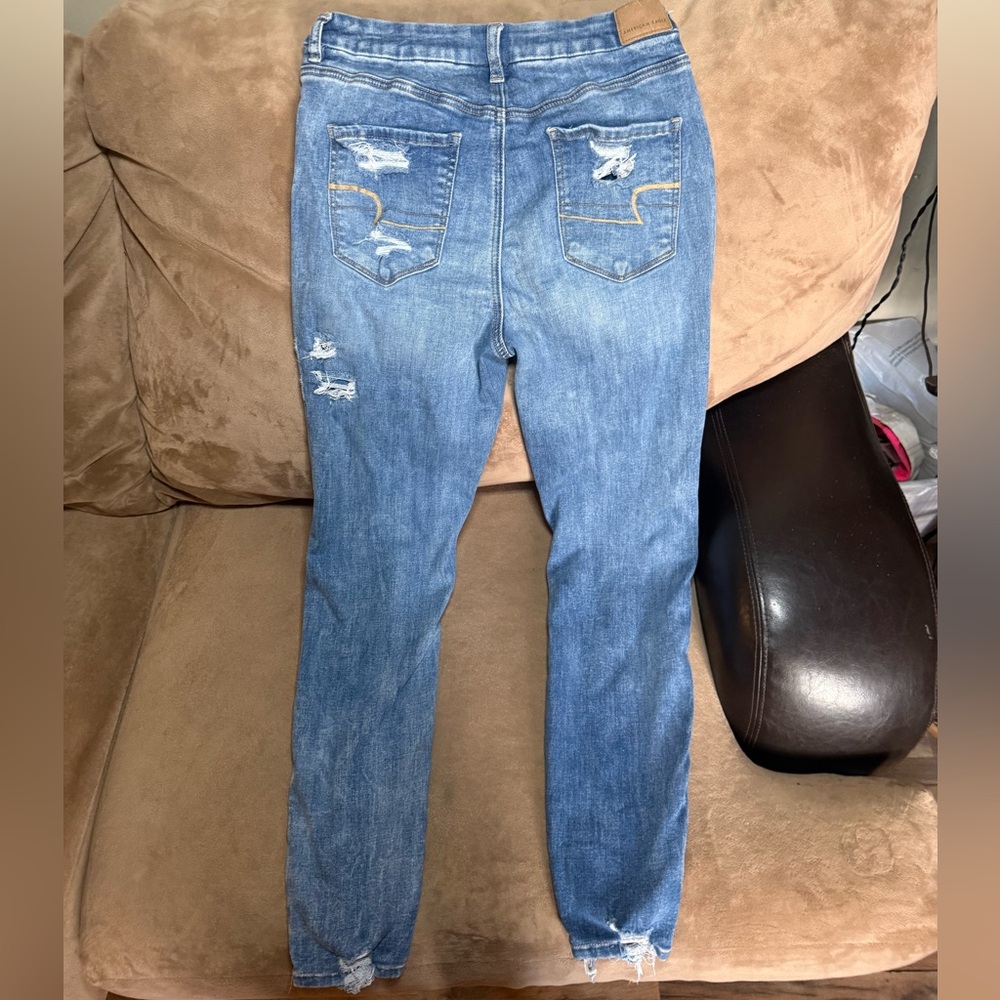 American Eagle Outfitter’s Women’s Size 10 High-Rise Distressed Skinny Jeans - Picture 11 of 15
